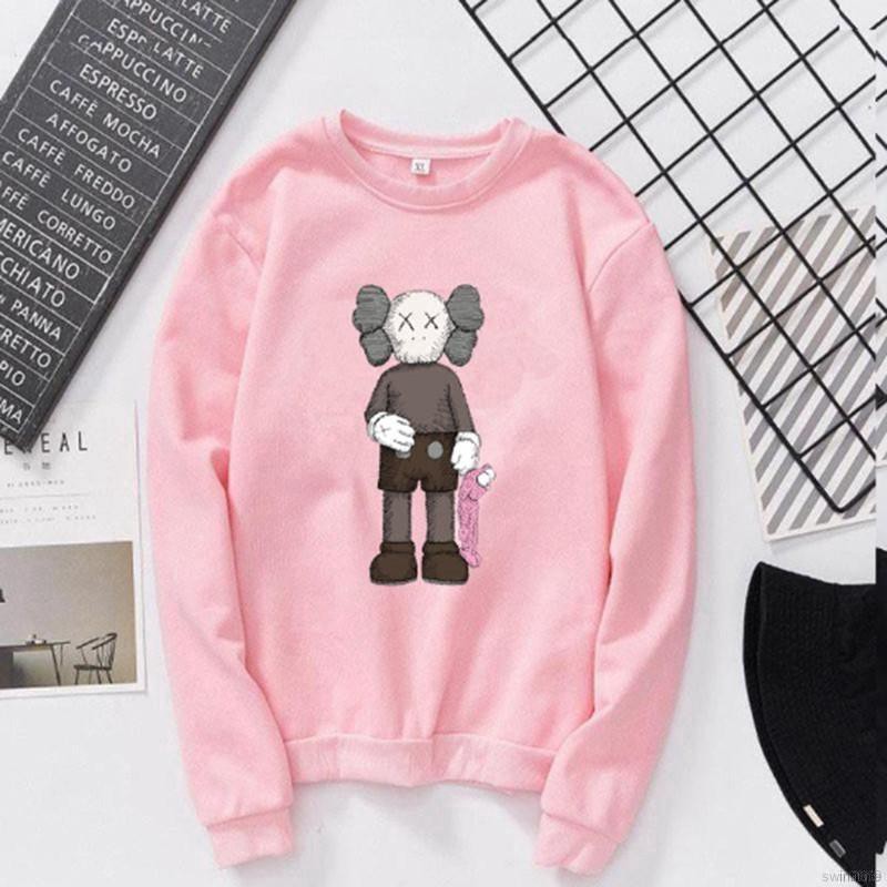 Áo sweater cổ tròn họa tiết hình kaw hoạt hình thời trang mùa thu đông dành cho cặp đôi