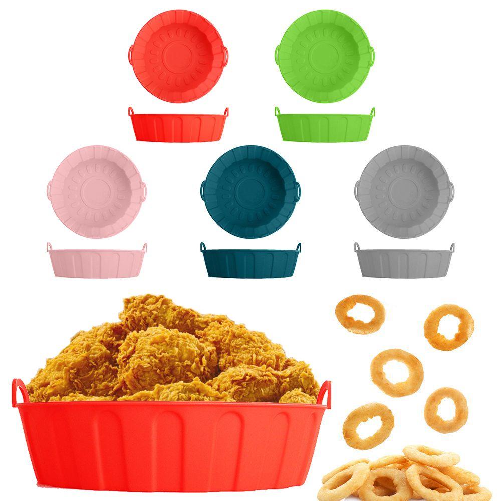 Giỏ Silicone Tròn Mềm Tái Sử Dụng Đựng Bánh Pizza Tiện Lợi
