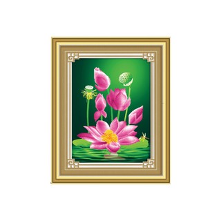 Tranh Thêu Chữ Thập Hoa Sen Hương Ngát A1149 41x52cm, chưa thêu