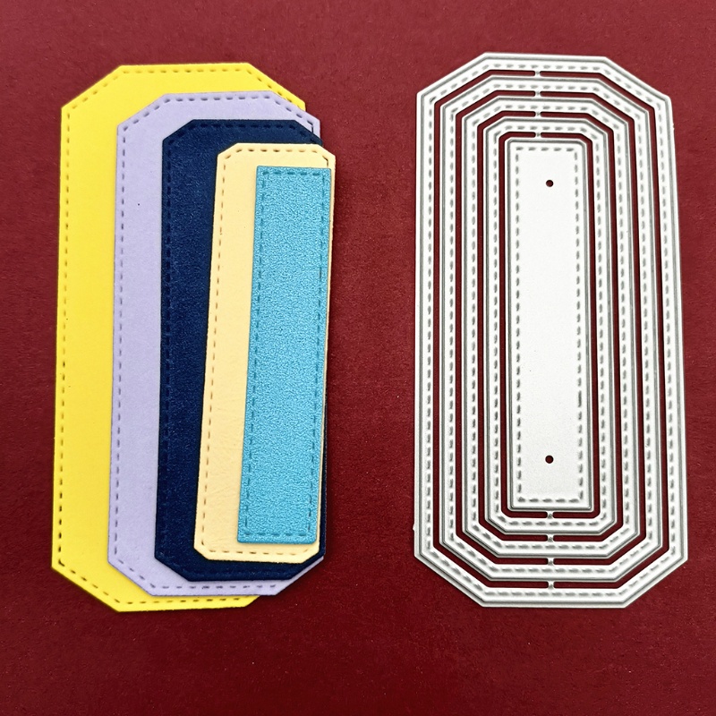 ✿ Thẻ hình chữ nhật cắt kim loại khuôn mẫu bút chì tự làm sổ lưu niệm album giấy mẫu