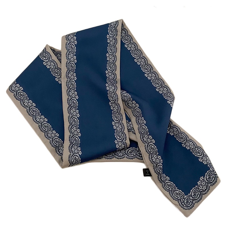 Băng Đô Cài Tóc Giả Lụa Dài In Chữ Thời Trang