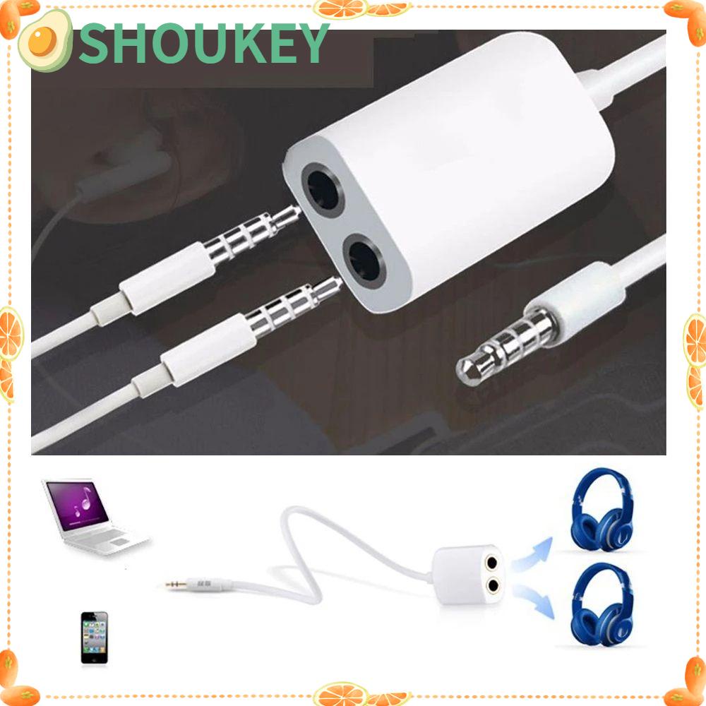 SHOUHOU 1 PC 3.5mm White Earphone Y Splitter Cable Headphone Cord Adapter Jack Plug Audio Cable Cellphone Accessories