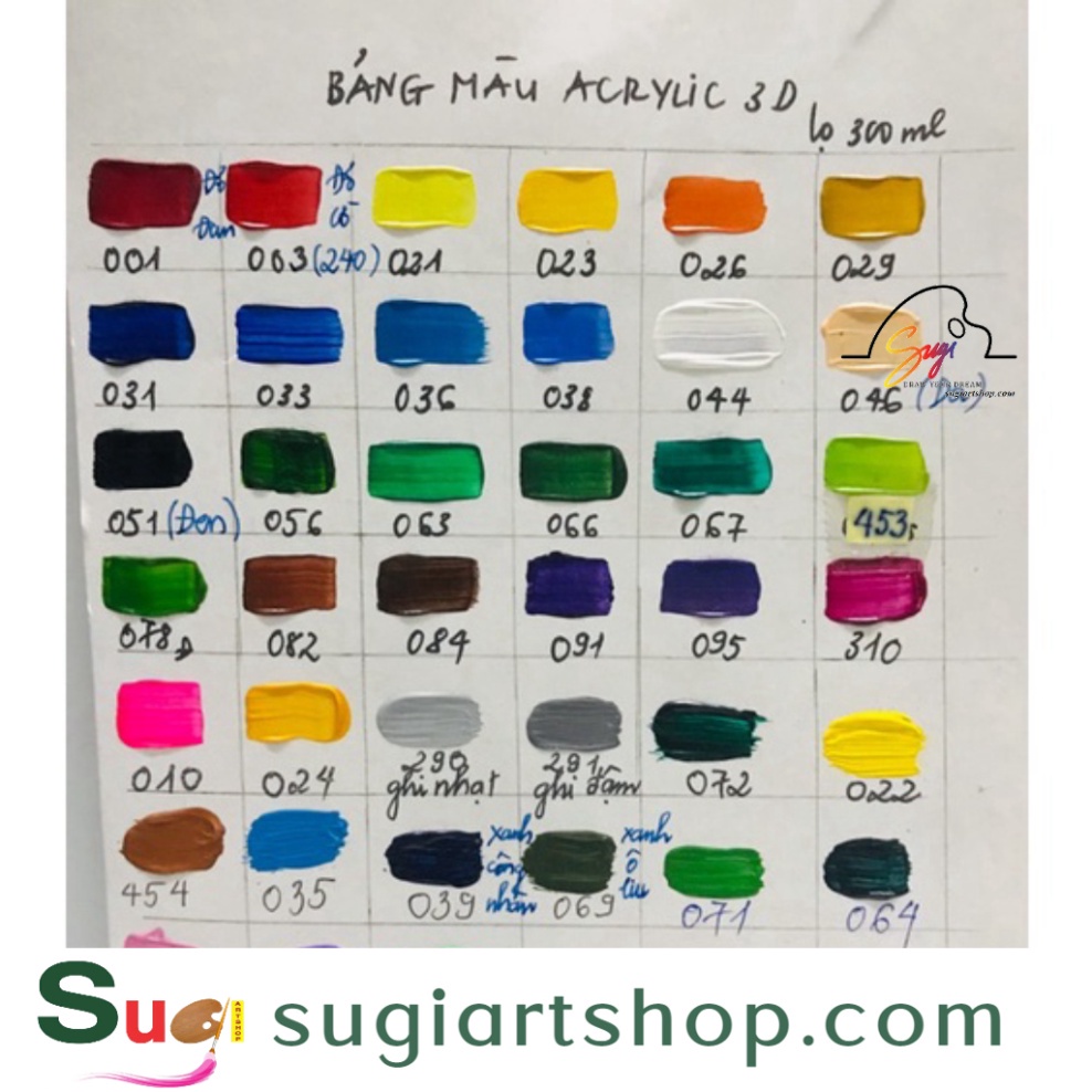 Màu Acrylic 3D CHINJOO vẽ lên mọi chất liệu  dung tích 100ml