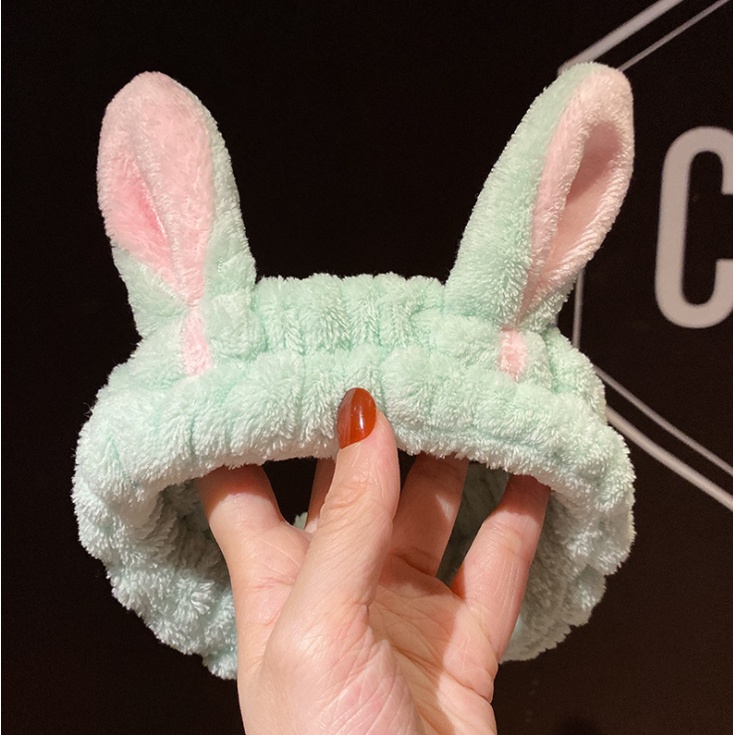 Băng đô cài tóc Thỏ 3D nhiều màu bờm rửa mặt cute phong cách hàn quốc