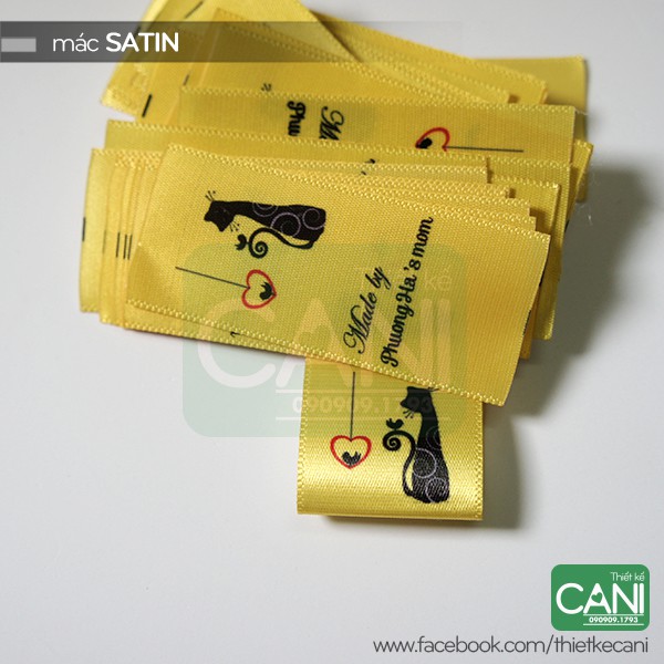 50c Mác satin in theo yêu cầu  Nhãn quần áo Nhãn mác vải CANI