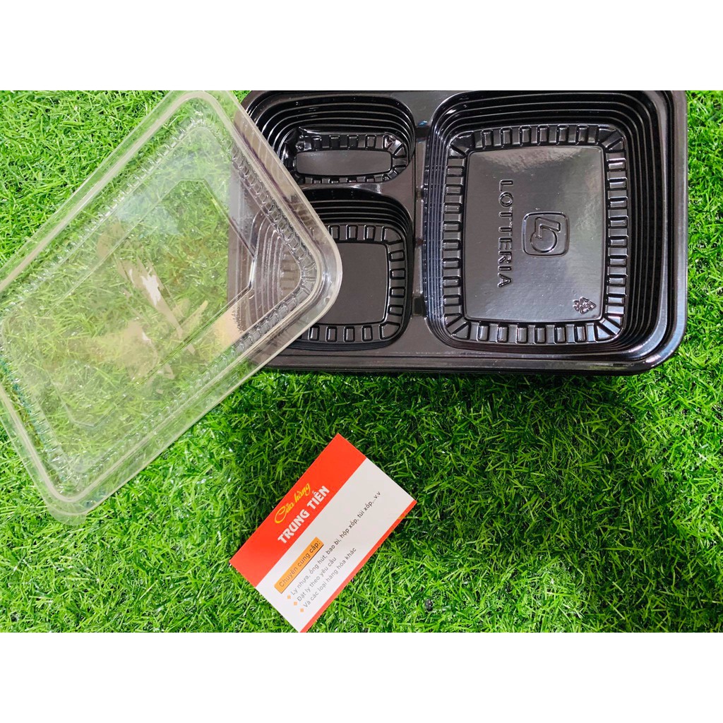 COMBO 50 HỘP ĐỰNG CƠM ĐẾ ĐEN 3 NGĂN_ GIÁ RẺ NHẤT SHOPPE