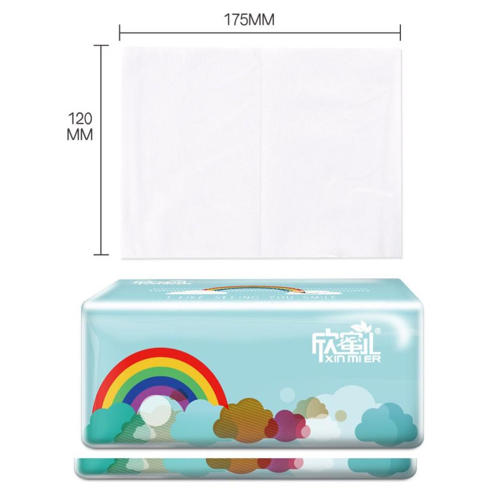 Giấy Ăn Cầu Vồng Siêu Dai Siêu Mềm Mịn . Thùng 30 Gói Chuẩn XINMIER Hàng Loại 1