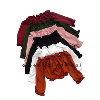 Áo Croptop trễ vai tiểu thư