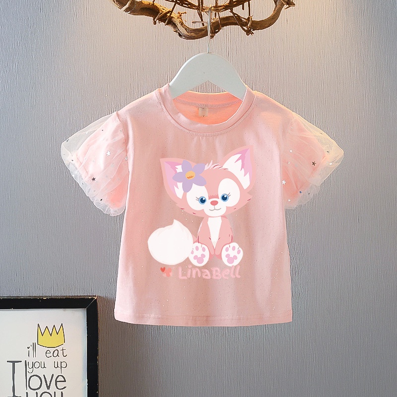 Áo Thun 100% Cotton In Họa Tiết Hoạt Hình StellaLou Cho Bé Gái