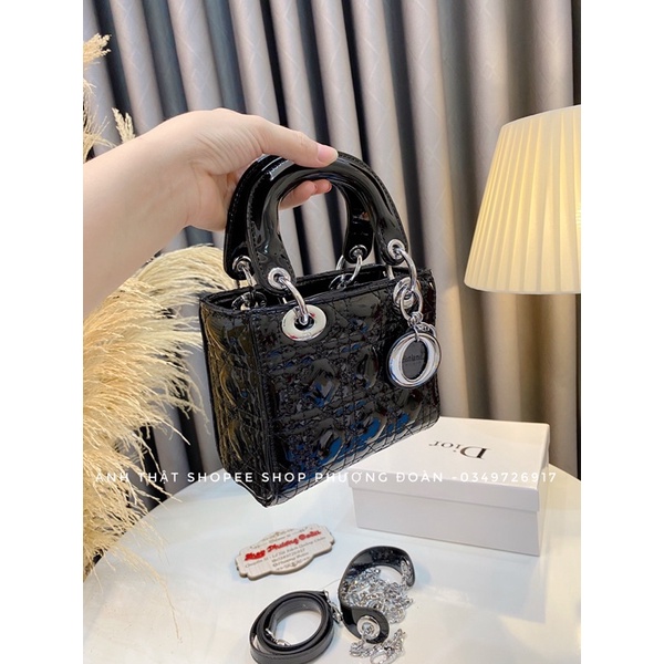[TAG TRĂNG] Túi Đ da bóng size 17cm-20cm Full box Sang chảnh