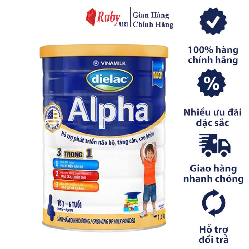 Sữa bột Dielac Alpha Step 1,2,3,4 Lon 900g Và 1.5kg