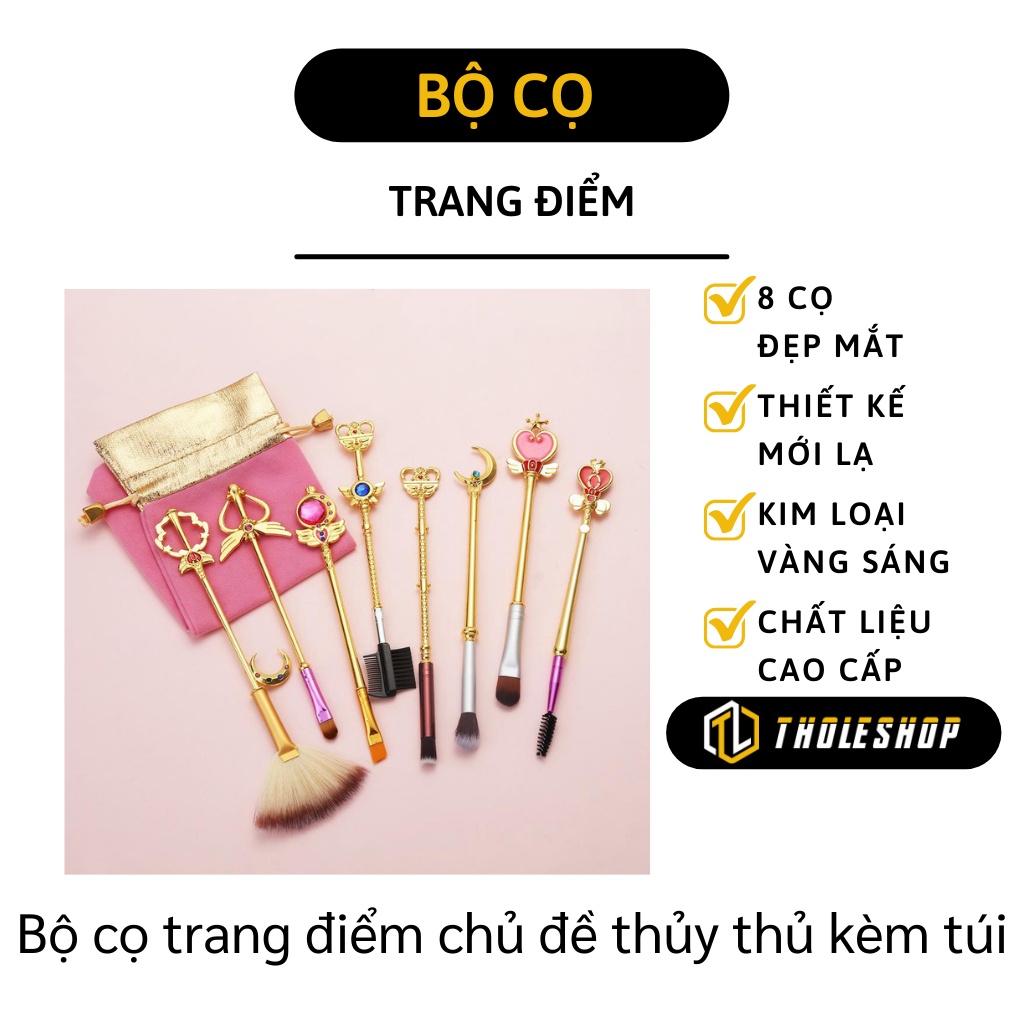 Cọ Trang Điểm - Bộ 6 Cọ Makeup Cá Nhân Kiểu Thủy Thủ Mặt Trăng Đáng Yêu Kèm Túi 8825