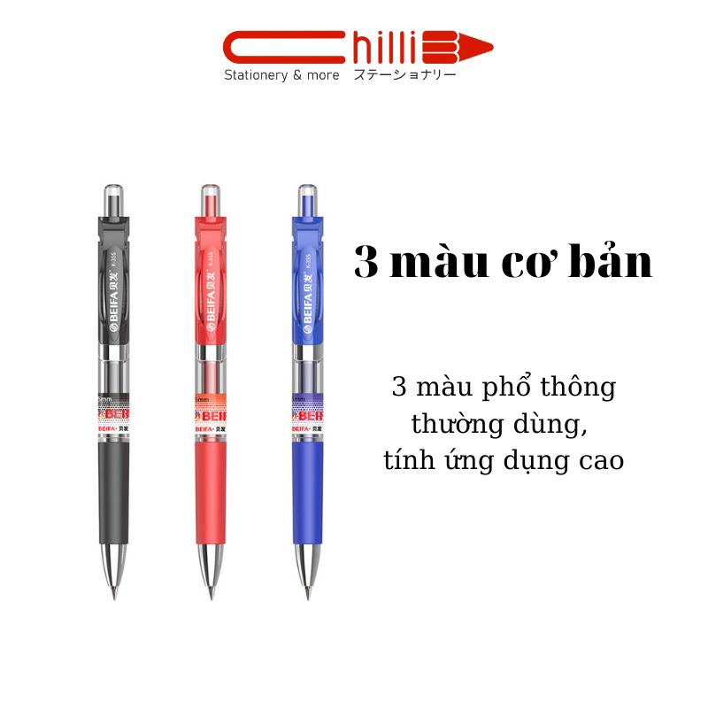 Bút Gel Beifa K35s 3 Màu Thiết Kế Thông Minh