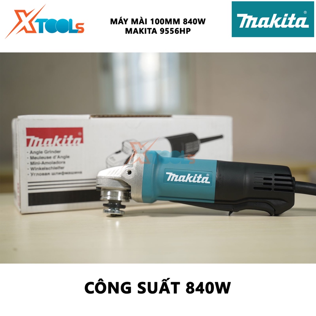 Máy mài góc Makita 9556HP | máy mài cầm tay công tắc bóp công suất 840W tốc độ không tải 11000 rpm [CHÍNH HÃNG]