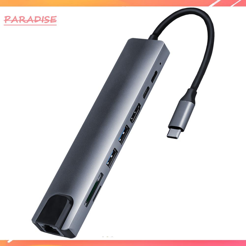 Bộ Chuyển Đổi Type-C 8 Trong 1 4k Hdmi-Compatible 2 Usb3.0 Usb C Pd Sd / Tf Rj45 | BigBuy360 - bigbuy360.vn