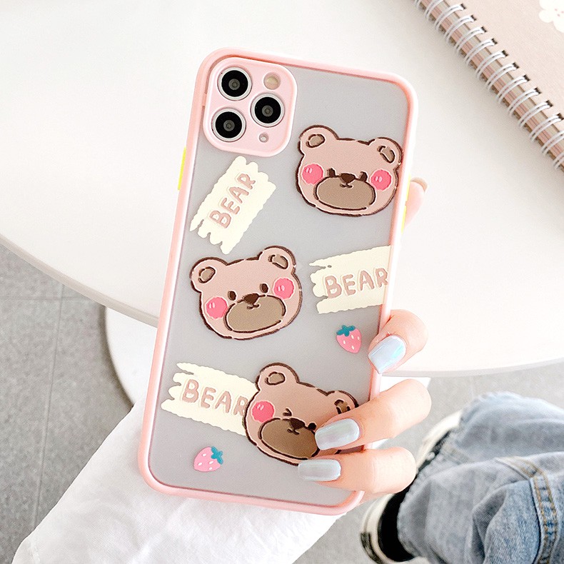 Ốp lưng iphone Shy Bear nhỏ bảo vệ camera 6/6plus/6s/6splus/6/7/7plus/8/8plus/x/xs/xsmax/11/11pro/11promax– v10