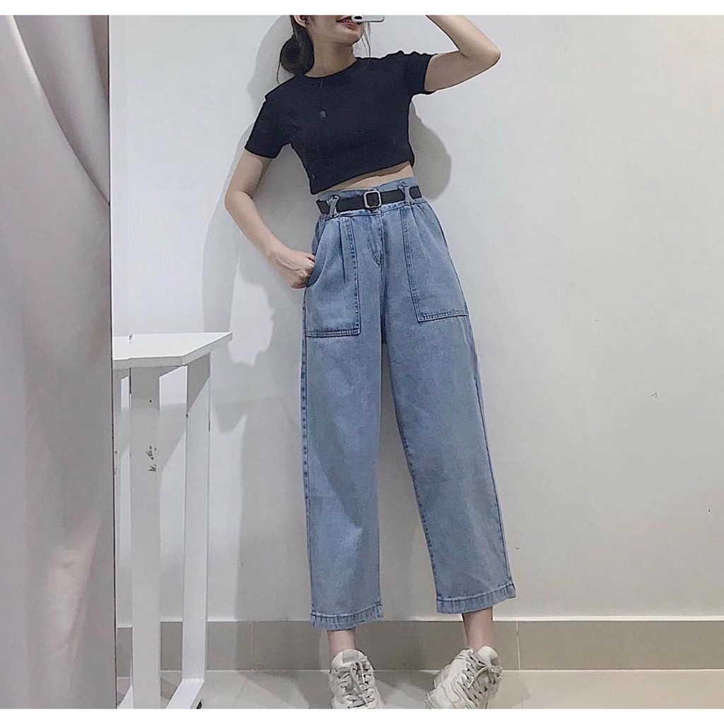 Quần Jeans Cullotes Form Ngố [ Wash ] [Có Set] - KYUBI BJ2X