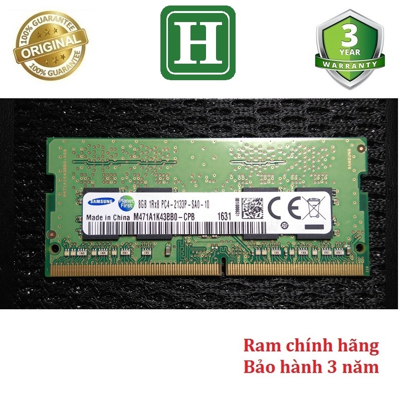 Ram laptop 8GB DDR4 bus 2133, tháo máy chính hãng bảo hành 3 năm