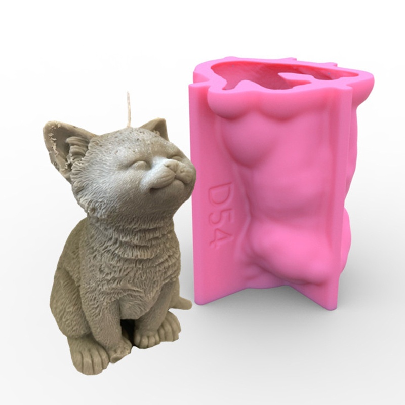 Khuôn Silicone Hình Mèo Dùng Làm Xà Phòng / Đất Sét DIY