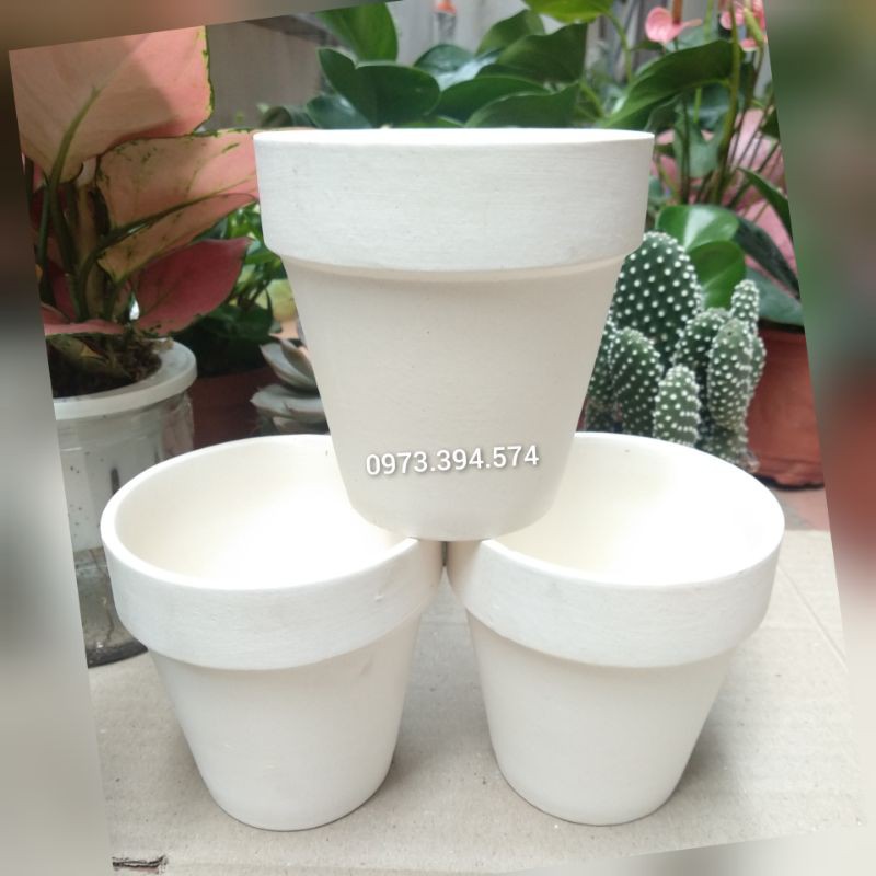 Chậu đất nung size to (size 10cmx12cm)_ Trồng sen đá, xương rồng, cây để bàn