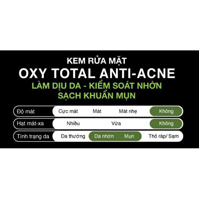 SỮA RỬA MẶT GIẢM MỤN DÀNH CHO NAM OXY TOTAL ANTI ACNE