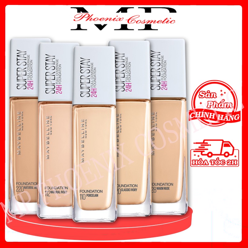 Kem Nền Maybelline SuperStay Kiềm Dầu Lâu Trôi Che Phủ Cao 30ml Che Khuyết Điểm BB Cream Make Up Trang Điểm MP.PHOENIX