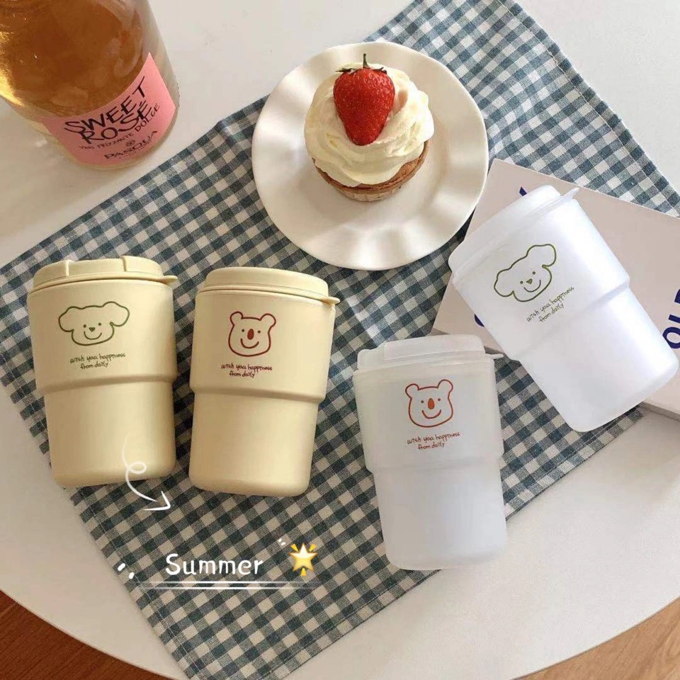 Cốc đựng cà phê họa tiết hình vẽ dễ thương