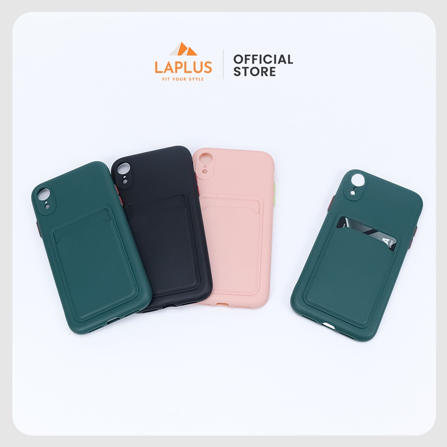 Ốp Lưng Kèm Ví Màu Cho IPhone XR - Chất Liệu Silicone Dẻo, Màu Trơn, Chống Sốc
