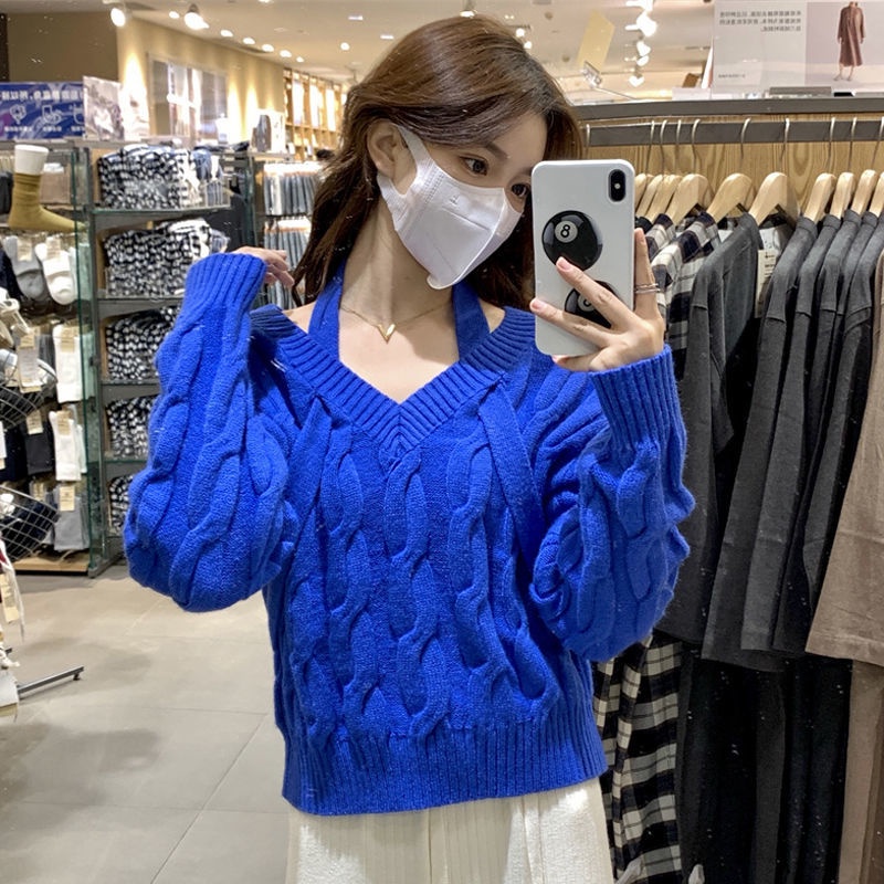 COZOK Áo sweater Tay Dài Dáng Ôm Thời Trang Cá Tính Kiểu Hàn Quốc