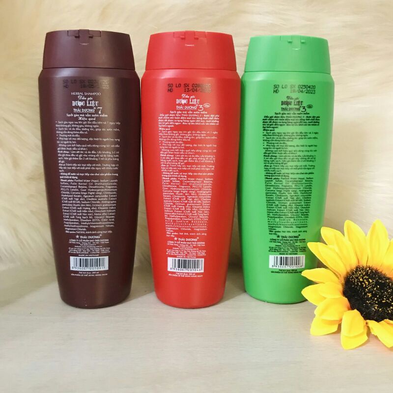 Hoả tốcDầu gội dược liệu thái dương 3 -200ml,480ml,600ml-công ty cổ phần sao Thái Dương