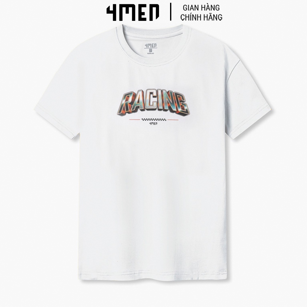 Áo Thun Nam 4MEN AT084 in Racing thiết kế cổ tròn, tay ngắn basic, vải cotton mềm mại, thoáng mát, co giãn thoải mái