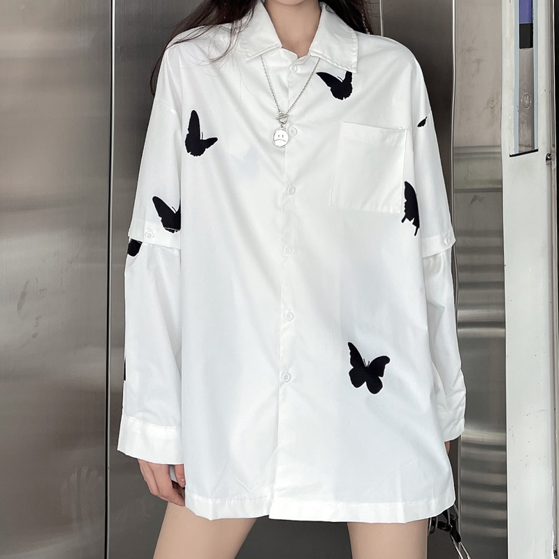 SUXI Áo Sơ Mi Tay Dài Dáng Rộng Thời Trang Mùa Hè Cho Nữ