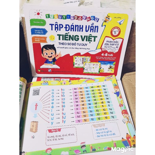 Tập đánh vần tiếng việt theo sơ đồ tư duy. Quà tặng cho bé phát triển trí tuệ