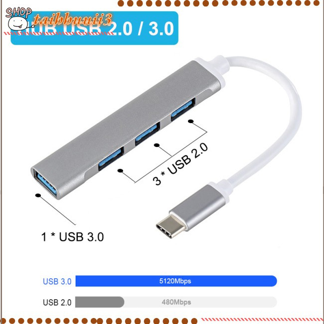 Sản phẩm mới bán chạy nhất Usb C Hub 3.0 Type C 4-port Multi Splitter Adapter Otg Computer Accessories