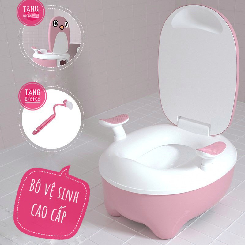 BÔ VỆ SINH DÀNH CHO EM BÉ SIÊU DỄ THƯƠNG,TIỆN LỢI VÀ AN TOÀN CHO BÉ tặng kèm:1 Chổi vệ sinh+1 Bộ Decal