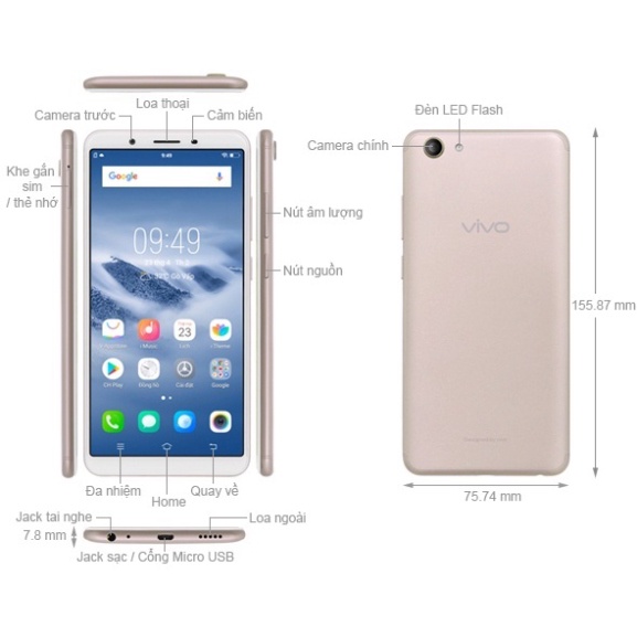 Điện thoại Vivo Y71 2sim Bộ nhớ 4/64G mới Chính Hãng - Camera Sắc nét MSP 021