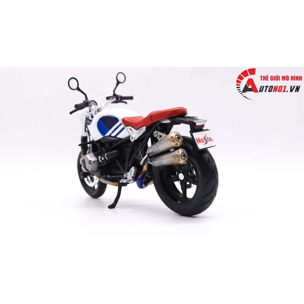 MÔ HÌNH XE ĐỘ BMW R NINE T WHITE BLUE TỈ LỆ 1:12 AUTONO1 D190