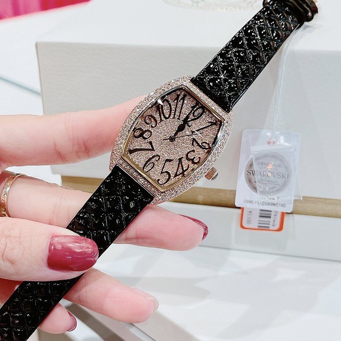 Đồng Hồ Nữ Davena 61056 Dây Trám Đen 34mm Rose Gold Chính Hãng