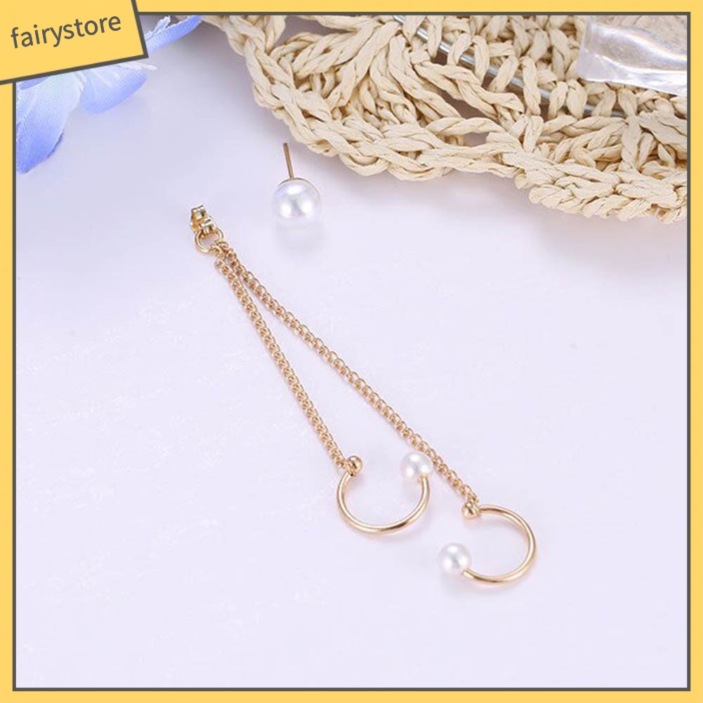 Set 1 / 4 Khuyên Vành Tai Đính Ngọc Trai Giả Thời Trang Cho Nữ