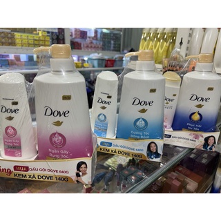 Bộ sản phẩm Dove Phục Hồi Hư Tổn dầu gội 640g + kem xả 610/ ngăn gãy rụng tóc/ cho tóc bồng bềnh 640g