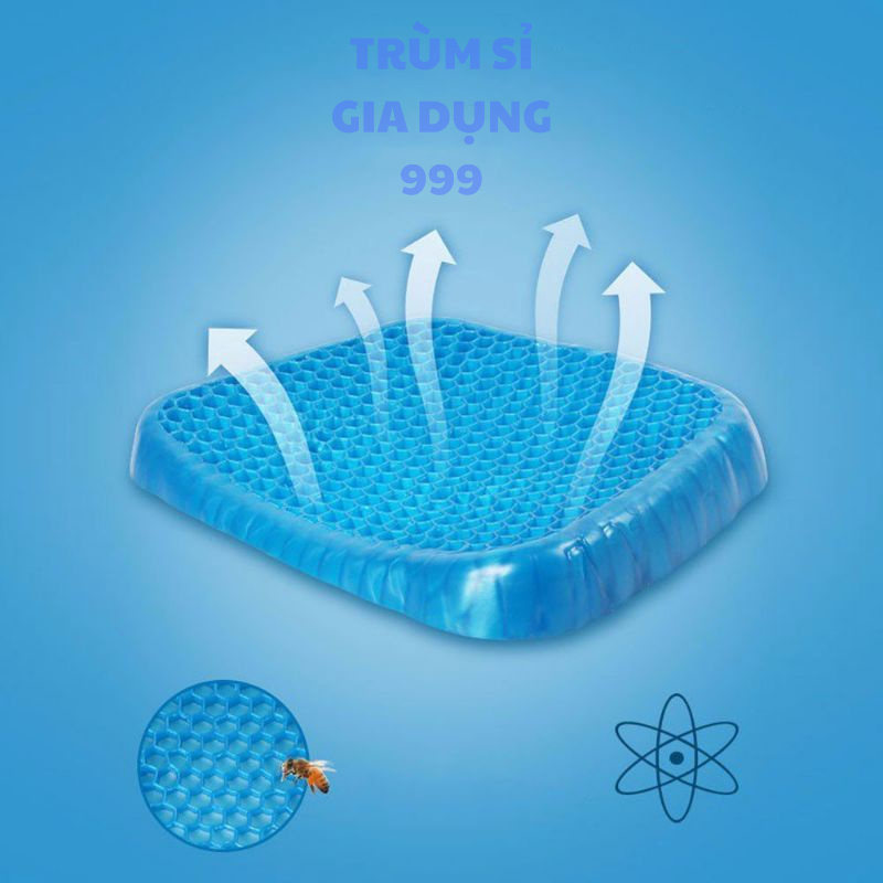 đệm ngồi thoáng khí silicon, Đệm Ngồi 2 lớp 3D Thoáng Khí - Nệm Ngồi Ghế Văn Phòng Hàng Mới