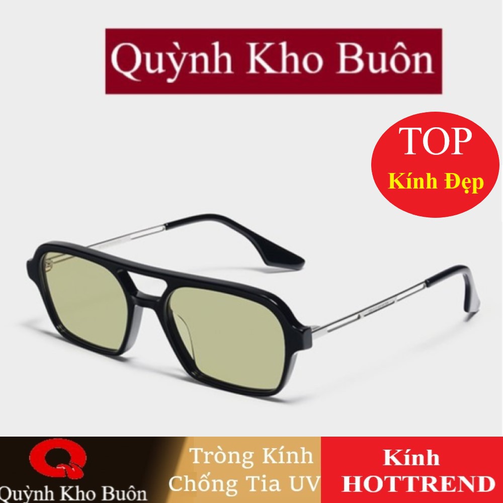 Kính mát nam nữ Kings thời trang chống UV400 - Mắt kính râm giáng vuông gọng kim loại hàn quốc Q6132