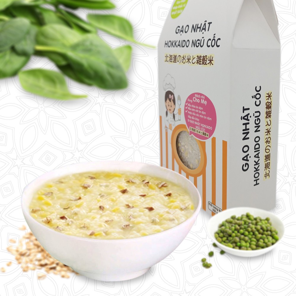 Gạo nhật hữu cơ nấu cháo cho bé từ 6 tháng