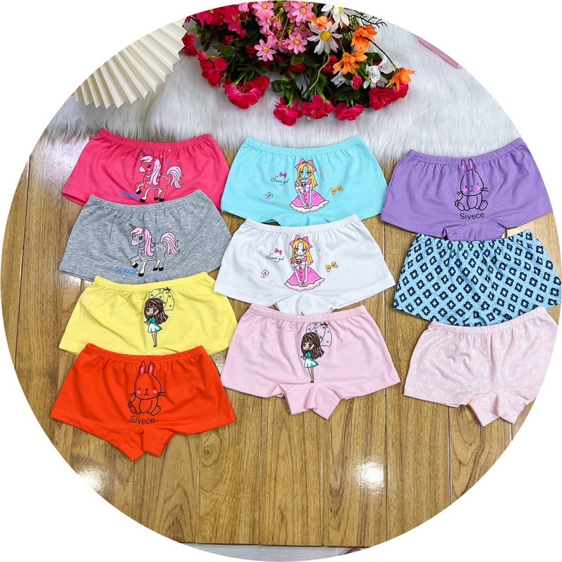 Chip đùi bé gái in hình siêu dễ thương chất cotton 100% thoải mái cho bé