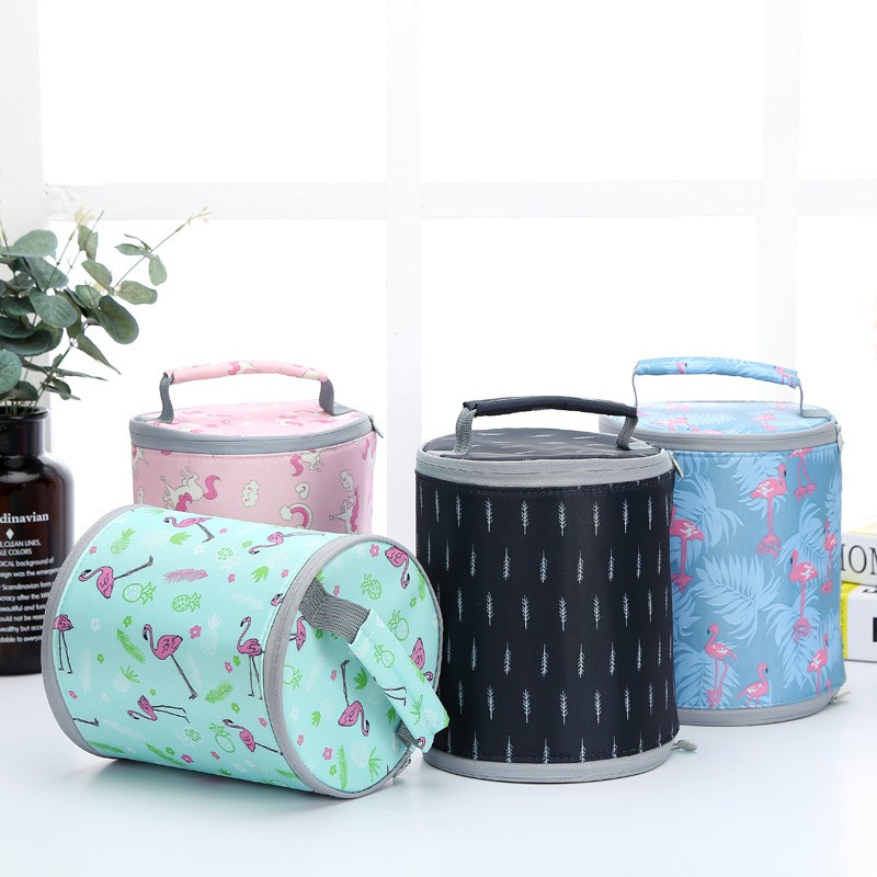 Túi đựng cơm BRIVILAS cao cấp có 3 lớp giữ nhiệt nóng, lạnh -đựng hộp cơm tròn size ( 17x22cm)