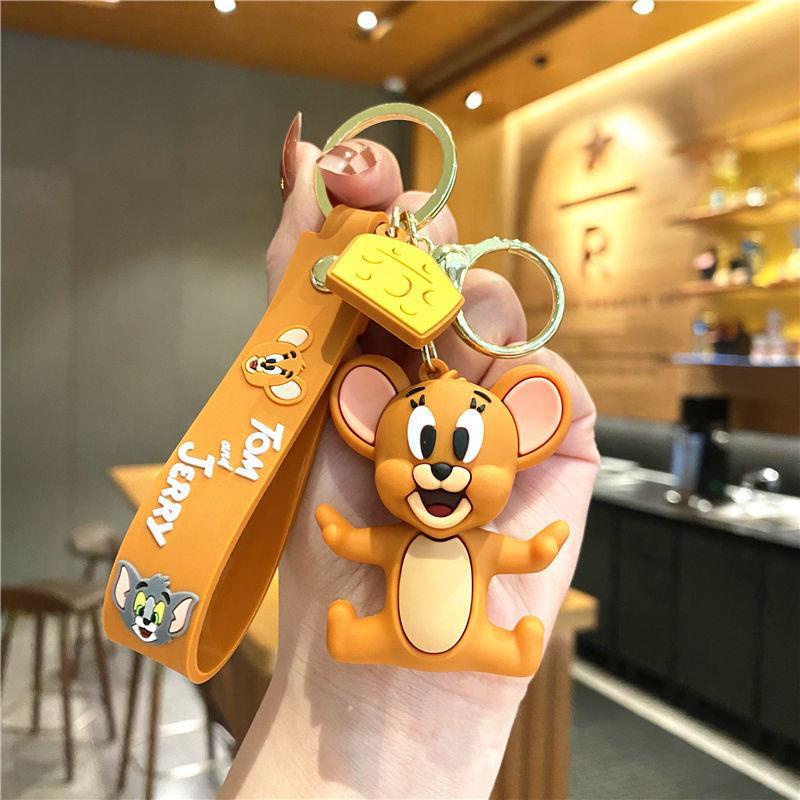Móc Khóa Hình Mèo Và Chuột Hoạt Hình Dễ Thương