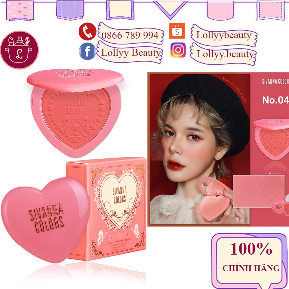 Phấn Má Hồng Sivanna Colors So Chic Long Lasting 16 House Blush