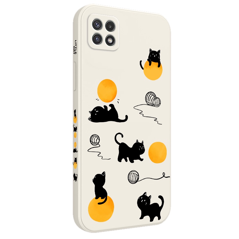 Ốp Điện Thoại Mềm Hình Mèo Sáng Tạo Có Dây Đeo Cho Samsung Galaxy A22 A12 4G 5G A02 A02S Sự Bảo Vệ