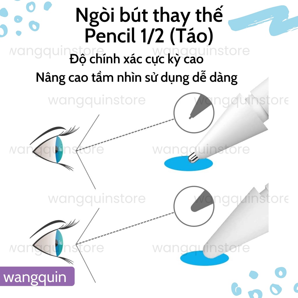 Đầu ngòi thay thế cho bút cảm ứng Pencil 1/2 táo - Pen tip dùng như ngòi gốc - Ngòi bút kim loại hỗ trợ viết Calligraphy