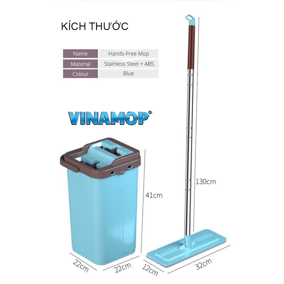 Bộ lau nhà phẳng Vinamop VNM19 bảo hành 12 tháng